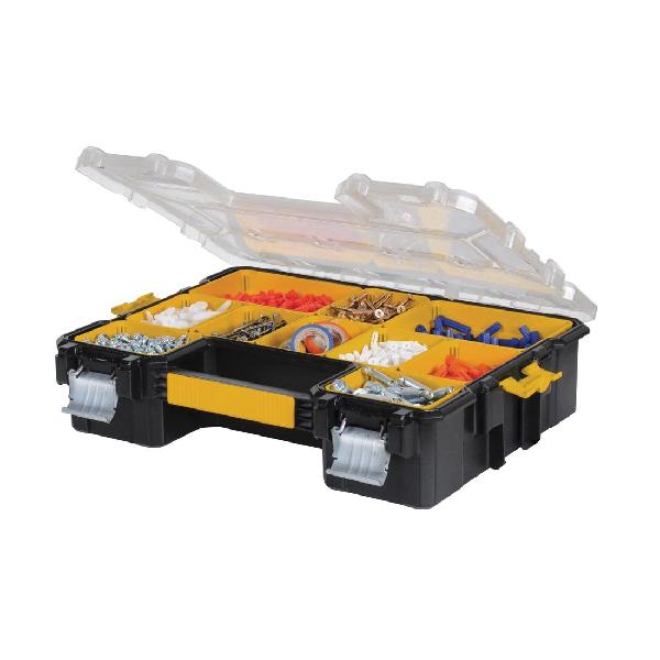 Tool Organizer, Professional, 14 in Overall Width, 4-1/2 in Overall Height, Metal/Plastic, Black/Clear