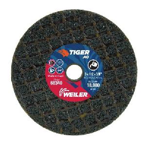 Grinding Wheel, Portable Snagging, Series: T1, 3 in Diameter Maximum, 1/2 in Head Thickness, 3/8 in Center Hole, Type 1 Shape, 16 Grit, A14P Grade, Aluminum Oxide Abrasive, 18080 RPM Maximum, Synthetic Resin Bond, Arbor Hole Attachment