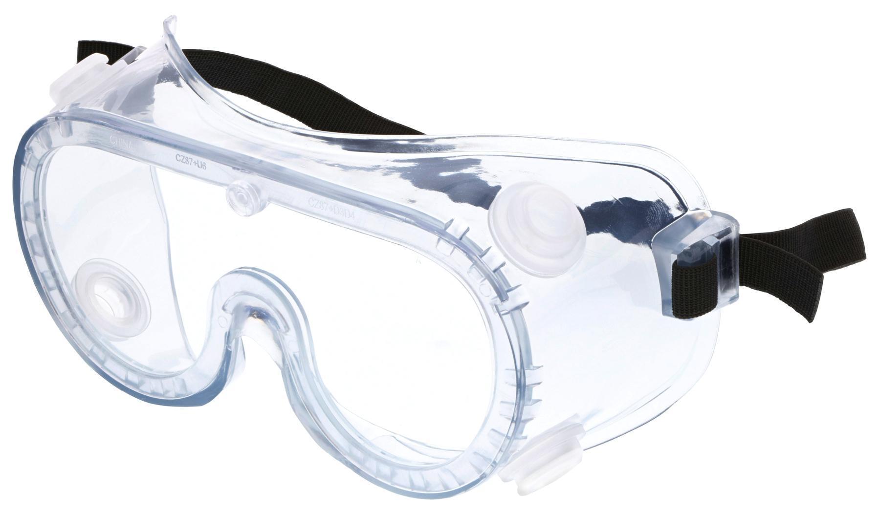 Protective Goggles, Safety, Series: 22, UV-AF Anti-Fog Lens Coating, Clear Lens, PVC Frame, Elastic Strap, Yes UV Protection
