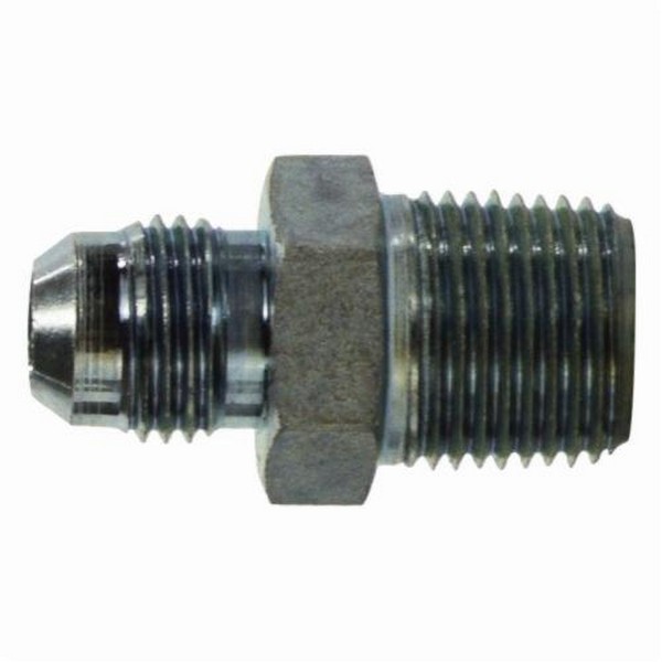 Connector, Straight, 1/4 Inch x 3/4-16 Nominal, 37° SAE Male JIC Flare x MNPT, 4500 psi, Steel