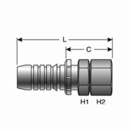 Hydraulic Coupling, 1 x 1-5/16-12 Inch Nominal, Hose x Female JIC 37˚ Flare Swivel, Steel
