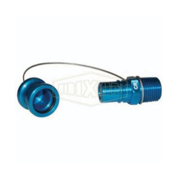 Coolant Fluid Receiver, Adapter Fitting/Connector, 1/2 Inch Nominal, Quick Connect Coupler x MNPT End Style, Aluminum, Anodized, Domestic