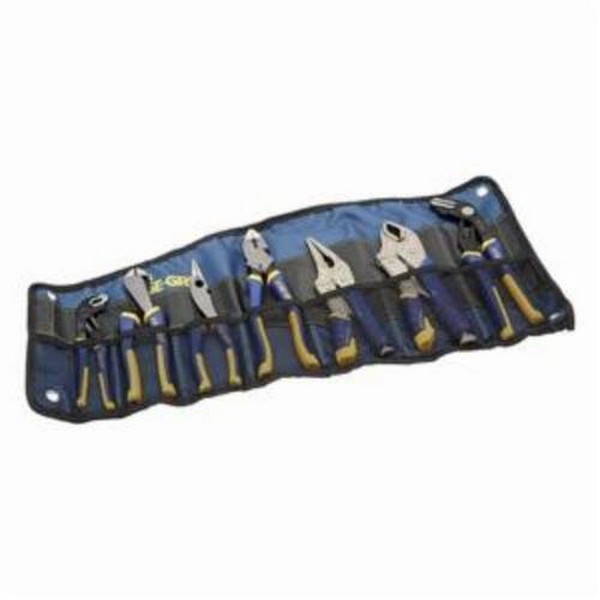 Plier Set, Series: Modle Traditional, Groove Lock Pliers, 7 Piece, Steel, Blue/Yellow Handle