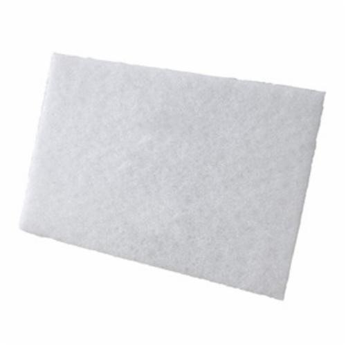 Economy Hand Pad, Economy Light Duty, 9 in Length, 6 in W, White Pad Color, Applicable Materials: Metals, Formica, Solid Surfaces, Glass and Mirror