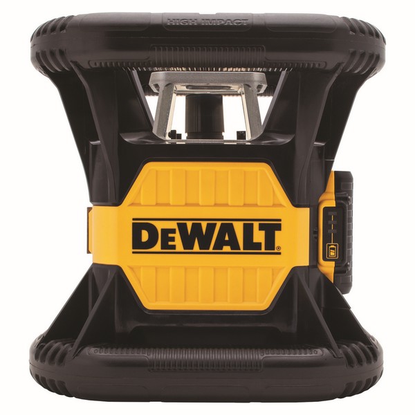 Rotary Tough Laser, Automatic Self-Leveling Horizontal Projection, 250 ft, +/-1/16 in at 100 ft Accuracy, 20 V Lithium-Ion Battery, +/-5 deg Auto Leveling Range, 3 Beam, Green Beam, Laser Class: 3, Tripod/Wall Mount, Plastic, Black/Yellow, 11-7/8 in