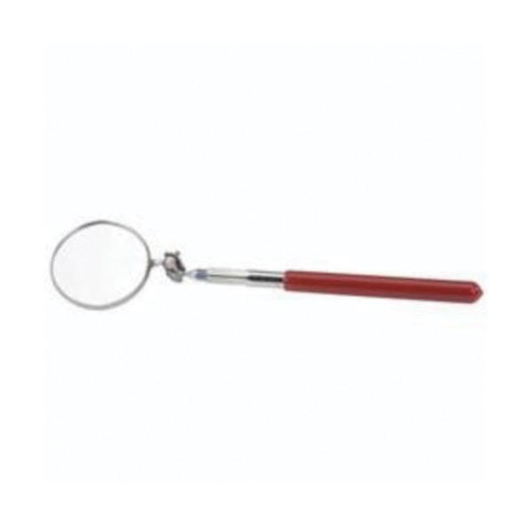Inspection Mirror, Fixed Length, 7/8 in Mirror, Circular, 7-1/2 in Length, Fixed Grip, All Angle Ball Joint Swivel, Plastic Handle