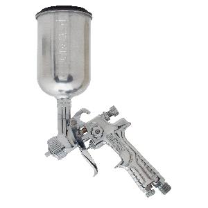 Conventional Spray Gun, Gravity Feed Touch-Up Pneumatic, 0.8 mm Nozzle, 1/4 in MNPS Inlet, 4.5 oz Container, 35 psi Pressure