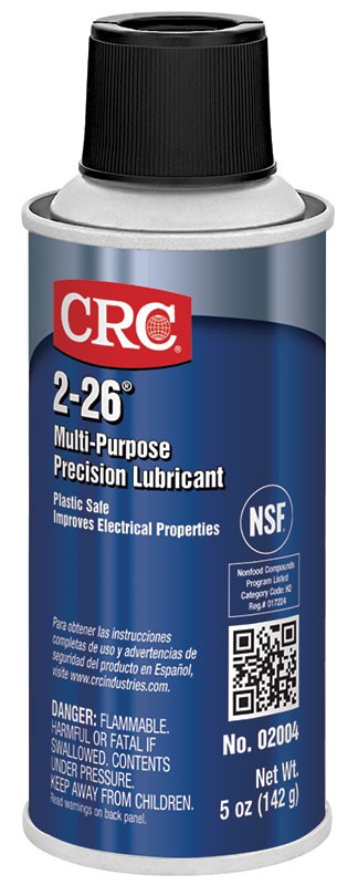 Multi-Purpose Precision Lubricant, Flammable, Series: 2-26®, Aerosol Can Container, 6 Oz Container, 5 Oz Net Weight, Petroleum Distillate Base