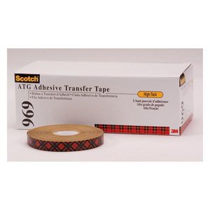 Adhesive Transfer Tape, ATG, 18 yd Length, 1/2 Inch Width, 5 mil Thickness, Densified Kraft Paper Liner, Clear, 300 Acrylic Adhesive, 180 °F Maximum Operating, -40 °F Minimum Operating