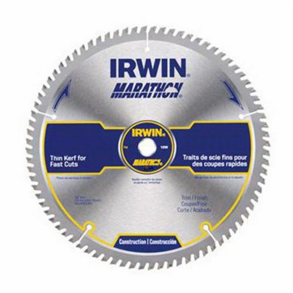 Circular Saw Blade, Miter/Table, Series: Construction Series, 10 in Diameter, 5/8 in Arbor, ATB Teeth, 80 Teeth, 0.095 in Kerf, Carbide Cutting Edge