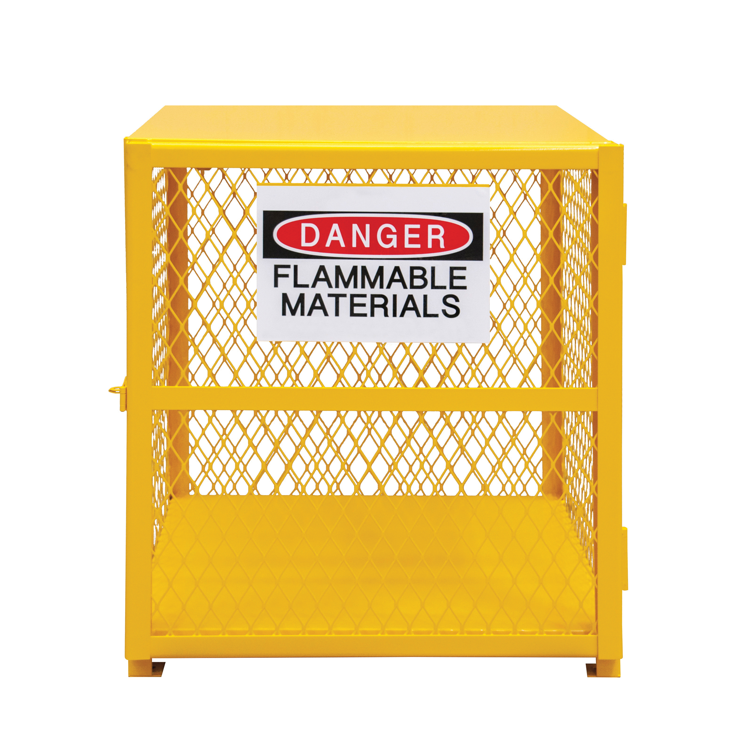 Gas Cylinder Cabinet, Vertical, 4, 34-7/8 in Height, 29-3/4 in Width, 30-1/8 in Depth, Manual Door, Steel Roof, Iron, Gloss/Powder Coated, Yellow