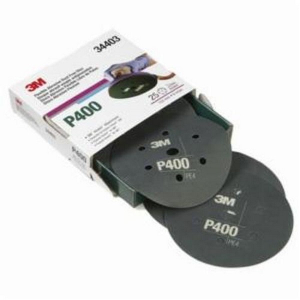 Hook and Loop Disc, Dust-Free Flexible, 6 Inch Diameter Disc, P400 Grit, Aluminum Oxide Abrasive