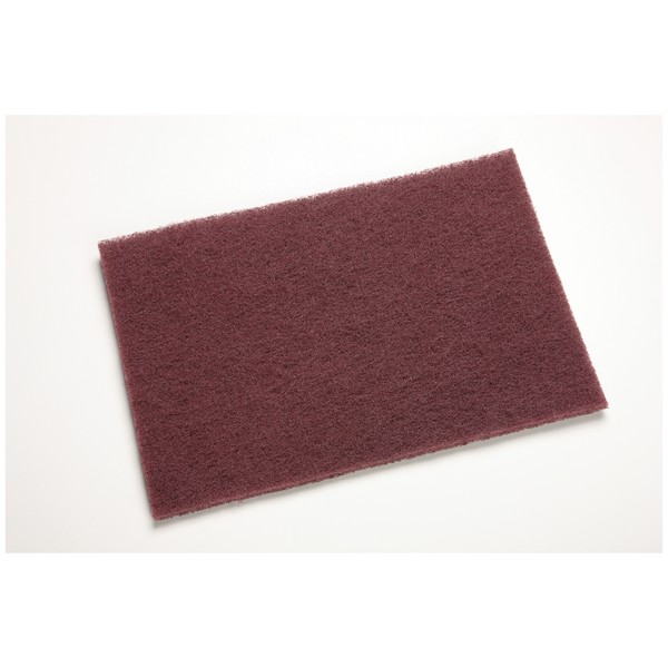Hand Pad, General Purpose Unbranded, Series: 7447, 6 Inch Length, 3 in W/Dia, Very Fine Grade, Aluminum Oxide Abrasive, Maroon Pad, Applicable Materials: Carbon Steel, Paint and Plastic