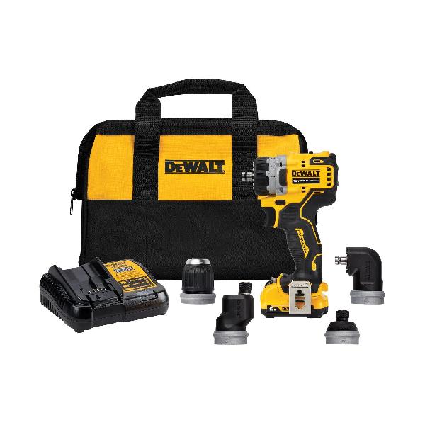 Drill/Driver Kit, Brushless Cordless, Bare Tool/Kit: Kit, 3/8 in Chuck, Ratcheting Chuck, 0 to 425 and 0 to 1500 RPM No-Load, 2 Speed, 12 V, Lithium-Ion Battery, 2 Ah Battery, Battery Included: Yes, 5 in Overall Length, 2.26 in W x 7.38 in H Dimensio
