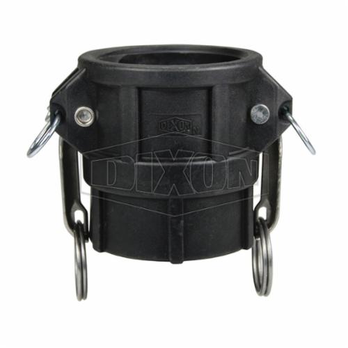 Cam and Groove Coupler, Type D, Coupling Fitting/Connector, 1 Inch Nominal, Female Coupler x FNPT End Style, 125 psi Pressure, Polypropylene