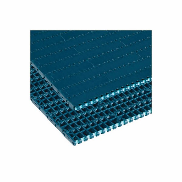 Flat Top Conveyor Chain, Straight Running, Series: 1000, 25.4 mm Pitch, 340 mm Plate Width, 8.7 mm Plate Thickness, 25 mm Minimum Back-Flex Radius, 21885 N-m Tensile Strength, Acetal, Green
