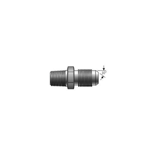 Adapter, British to SAE Tapered Thread, Series: G62, 1/2-14 x 7/8-14 Nominal, Male BSP x 37° Male JIC Flare, Steel, Import