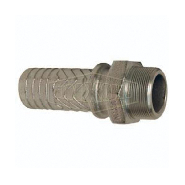 Hose Stem, Series: Boss™, Stem, 4 Inch Nominal, MNPT x Hose Shank, Iron, Plated, Domestic