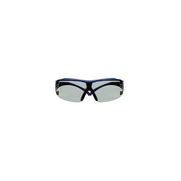 Safety Glass, Anti-Scratch/Anti-Fog Lens Coating, Frameless, Gray/Blue Frame, Plastic Frame, Polycarbonate Lens, Yes UV Protection, Pressure Diffusion Temple, Specifications Met: ANSI Z87.1-2015