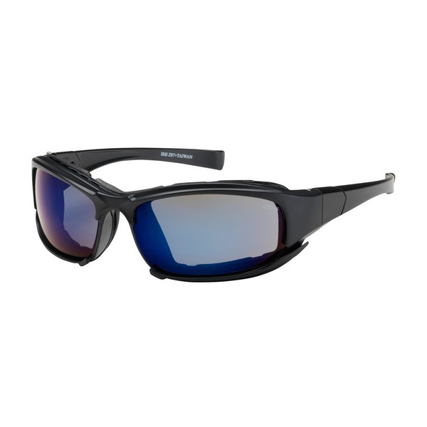 Safety Glasses, Dual, Series: Cefiro™ 250-CE, Unisex, Universal, Anti-Fog Lens Coating, Blue Mirror Lens, Full Framed Frame, Black Frame, Nylon Frame, Polycarbonate Lens, 99.99% UV Protection, Bayonet Temple