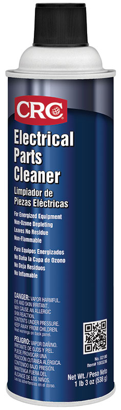 Electrical Parts Cleaner, Non-Flammable, 20 Oz Container, Aerosol Container, 19 Oz Net Weight, Liquid Form, Faint Ethereal Odor/Scent, 90 to 100% Tetrachloroethylene, 1 to 5% Carbon Dioxide Concentration, Clear, 1.27 Specific Gravity, Composition: Ch