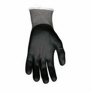 Mediumweight, Series: Ninja® N9676GKD, XL, Bi-Polymer Palm, Single Dipped Bi-Polymer with Smooth Finish Coating, Dyneema®/Synthetic, Black/Gray, Ambidextrous Hand, Full Finger/Regular Thumb, Unlined, Knit Wrist Cuff, 10-3/4 in Length, ANSI Cut-Resist