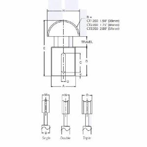 Chain Tensioner, Linear Single, Series: CT Series, #40, Aluminum, 3 Inch Length x 1 Inch Width x 5.47 Inch Height