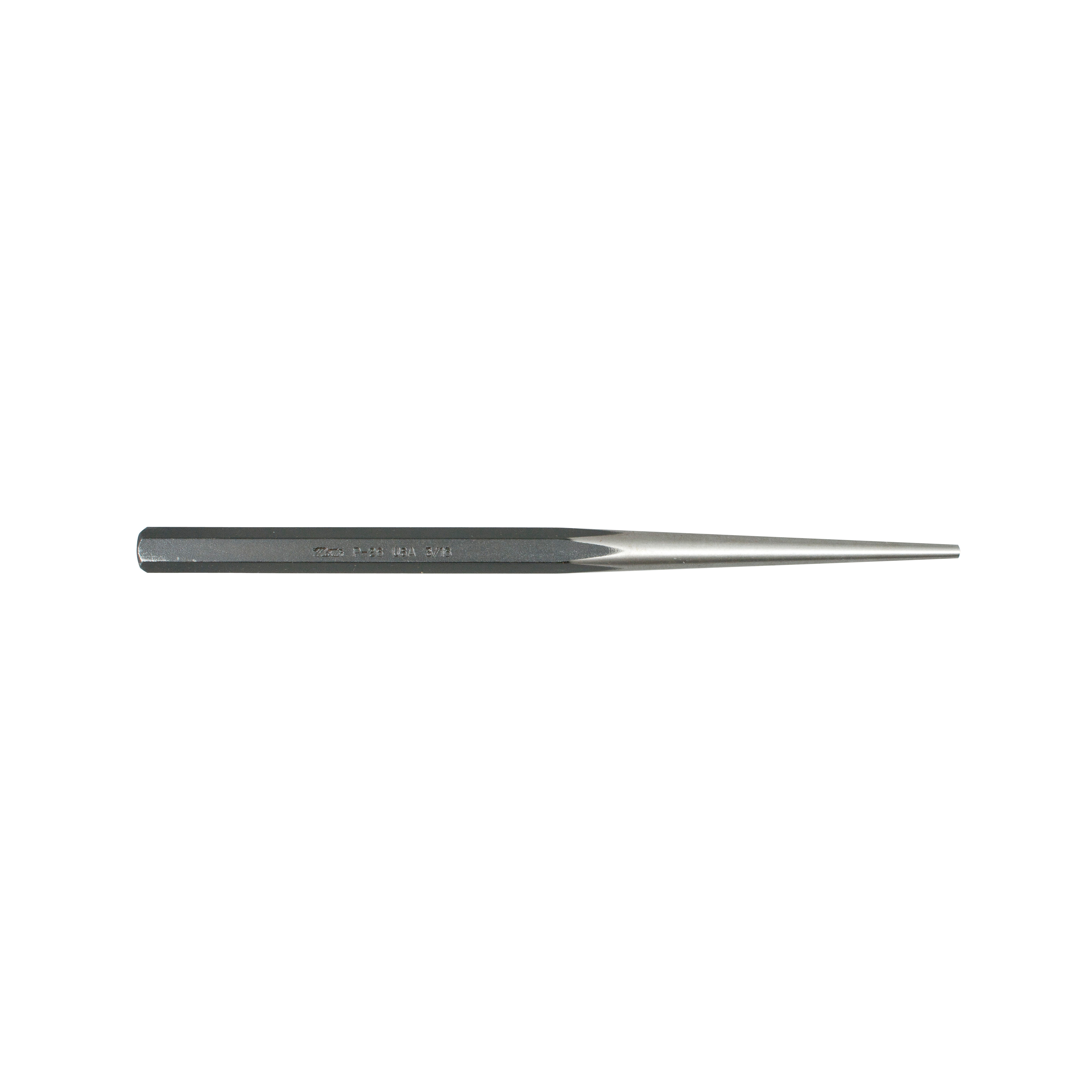 Long Taper Punch, 10 Inch Overall Length, 7/32 Inch Punch, Forged Alloy Steel, Black Oxide