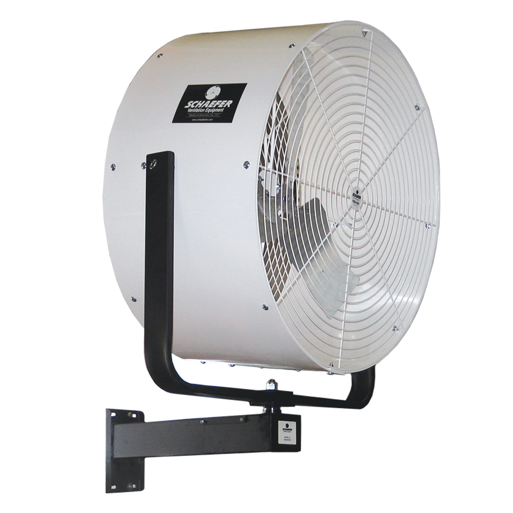 Air Circulator Fan, 1-Phase Fixed Oscillating, 11690 cfm, 825 RPM Speed, 1/2 HP Power, 115/230 V AC, 7/3.5 A, 60 Hz Frequency, 1 Speed, 3 Blades, 25.1 cfm/W Air Flow Efficiency, Direct Drive Control, Galvanized Steel Blade, Totally Enclosed Motor, Deep Guard, Polyethylene/Powder Coated Steel Housing Material, Wall Mounting, 5 ft Cord, 36 in Dia Dimensions, Domestic