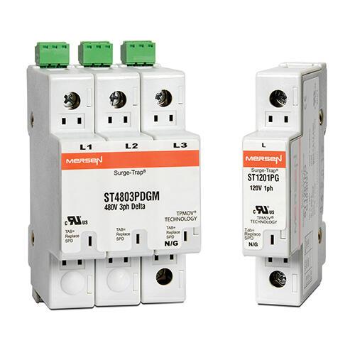 AC Surge Protective Device, Type 1+2, Series: ST, 690 VAC Electrical Rating, 4 Pole, 5 Wires, 200 kA Short Circuit, 50 kA Peak Surge Current, 20 kA Nominal Discharge, Modes of Protection: L-G/L-L/L-N/N-G, <25 ns Response, Visual Indicator, Environmental Conditions: -40 to 85 C Operating/Storage, IP20 Enclosure, DIN Rail Mounting, Box Terminal