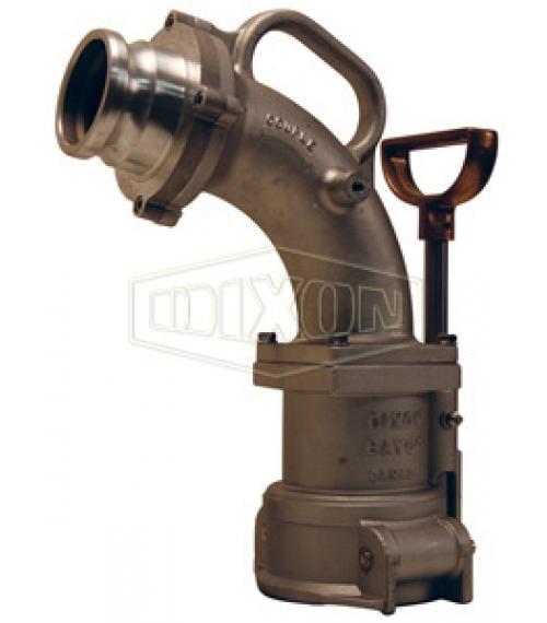 Tank Fitting, Dual Point, Fitting/Connector: 90 deg Elbow, 3 in Nominal, Aluminum, 17-1/4 in H Dimensions