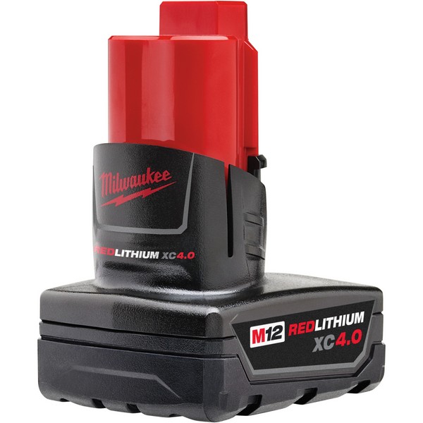 Cordless Battery Pack, Rechargeable, Lithium-Ion Battery, 4 Ah Battery, 12 VDC Charge, 90 min Charging, For Use With: Cordless Power Tool