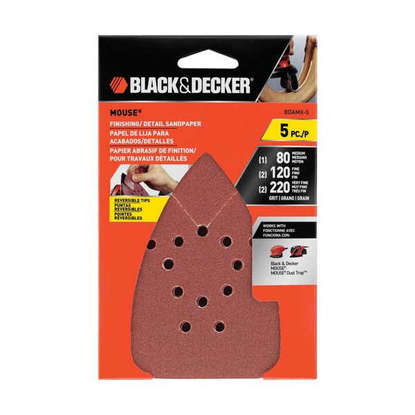 Sandpaper Sheet, Hook and Loop, 6-11/16 Inch Length, 4-1/4 Inch Width, Aluminum Oxide Abrasive, Paper Backing, Applicable Materials: Paint and Varnish