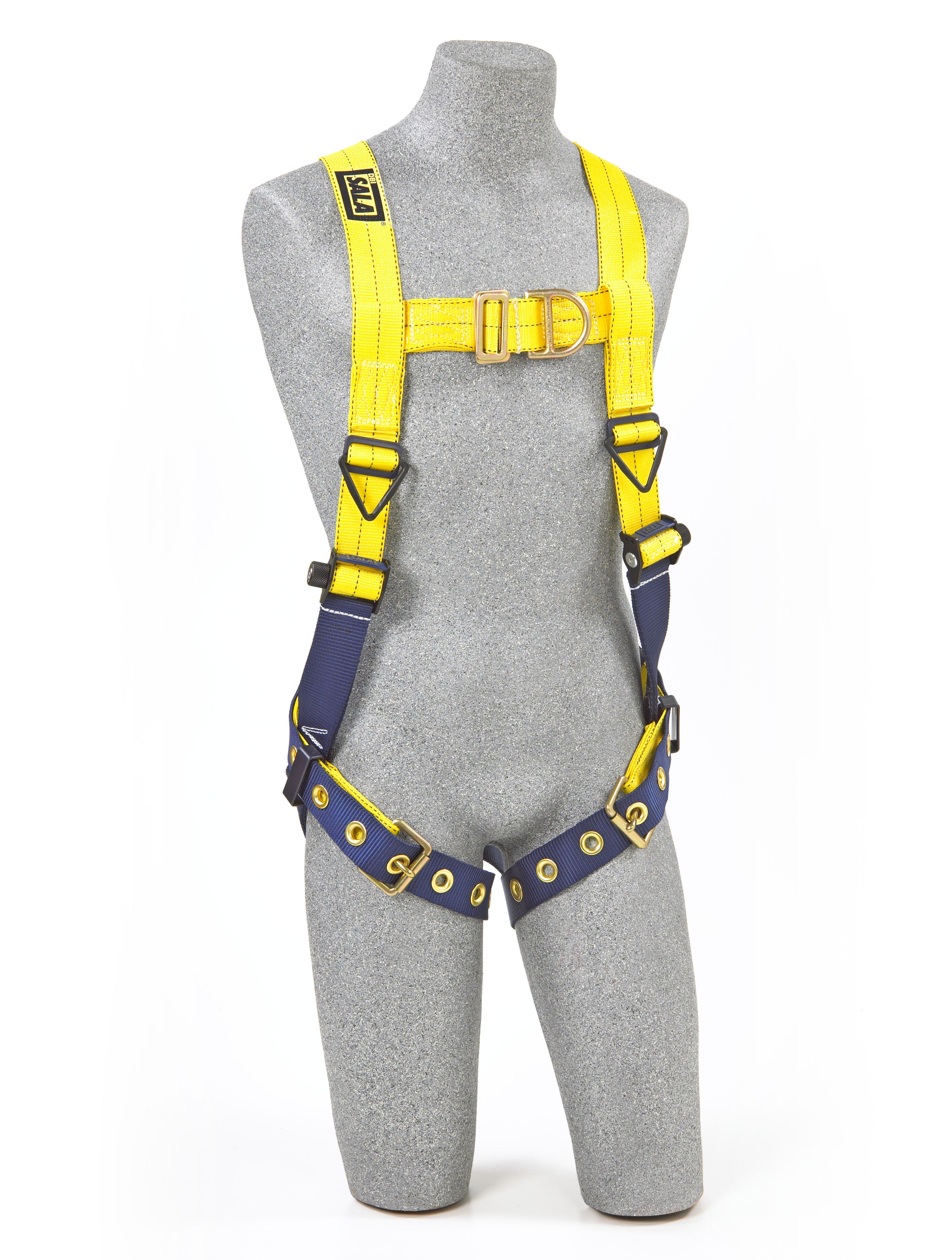 Safety Harness, Series: Delta™, 3XL Size, 6000 lb Tensile Strength, Tongue Leg Strap Buckle, Pass-Thru Chest Strap Buckle, Stainless Steel Hardware, Zinc Plated