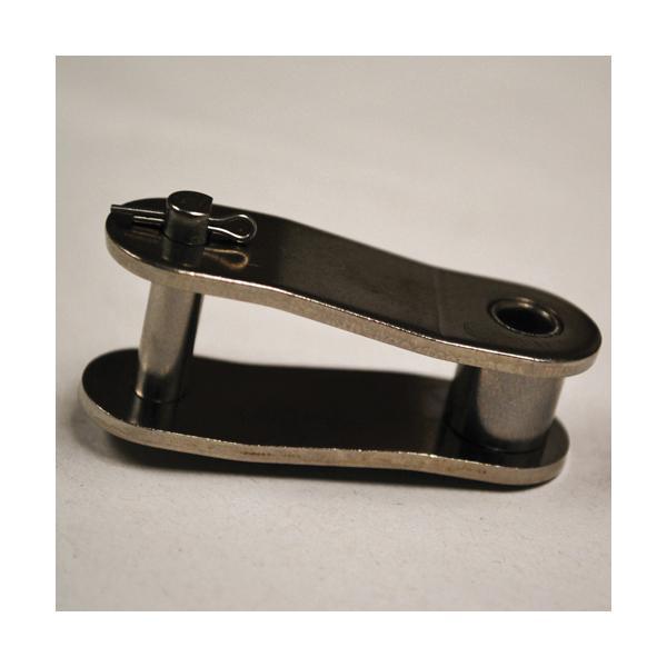 Offset Link, Double Pitch Standard, C2060HNP Chain, 1-1/2 in Pitch, 1.224 in Overall Width, 0.235 in Pin Dia, 0.677 in H Link Plate, 0.126 in THK Link Plate, Steel, Nickel Plated