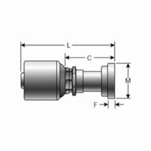 Hydraulic Coupling, Straight, Series: G25, 3/4 in Nominal, Hose x Code 61 O-Ring Flange, 3.86 in Length, Steel, Import
