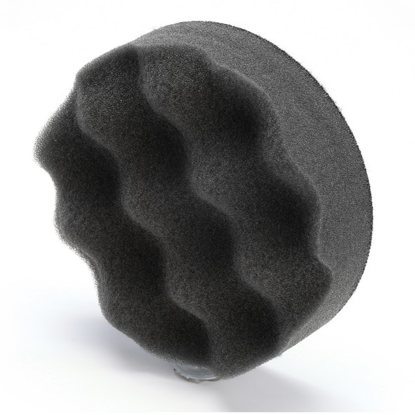 Polishing Pad, Regular Soft Density, Hook and Loop Attachment, 3 Inch Overall Diameter, Polyurethane Foam Pad, Black