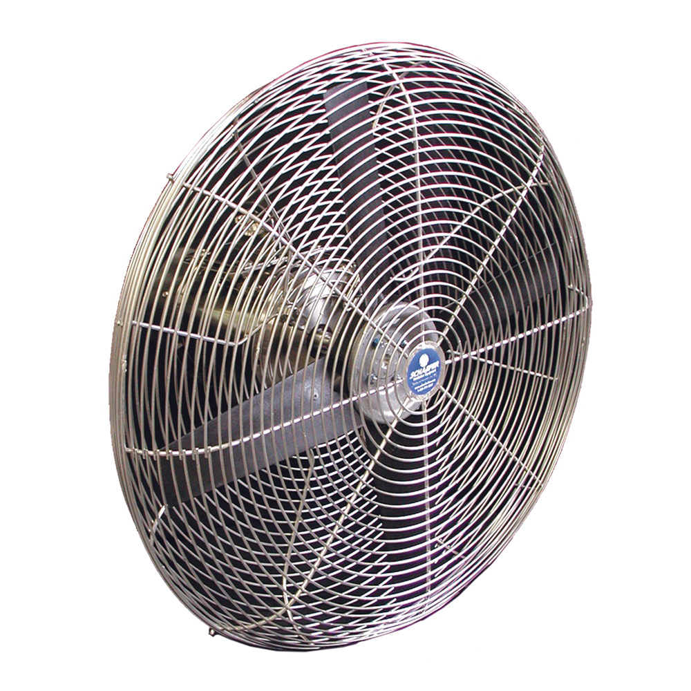 Air Circulator Fan, 1-Phase Washdown Duty, 4920 cfm, 1700 RPM Speed, 1/3 HP Power, 115/230 VAC, 4.9/2.5 A, 60 Hz Frequency, 1 Speed, 3 Blades, 8.79 cfm/W Air Flow Efficiency, Direct Drive Control, Polypropylene Blade, Stainless Steel Housing Material