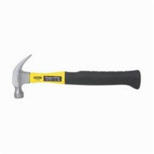 Nailing Hammer, 11-1/16 in Overall Length, 29/32 in Face Dia, Smooth Face Surface, 7 oz Head, High Carbon Steel Head, 4 in Head Length, Fiberglass Handle, Molded Textured Rubber Grip, Curved Claw Style