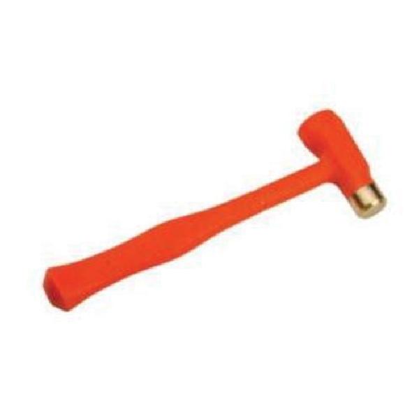 Dead Blow Hammer, Brass Tip, 13 in Overall Length, 1-1/4 x 1-11/16 in Face Dia, 24 oz Head, Urethane Composition Head, 4-5/16 in Head Length, Steel/Urethane Handle, Dual Molded Grip