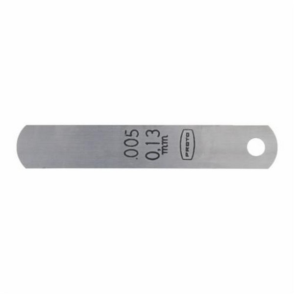 Feeler Gauge, Short Blade, 1 Blade, 3-1/16 in Blade Length, 1/2 in Blade Width, 0.0015 in Blade Thickness, Satin