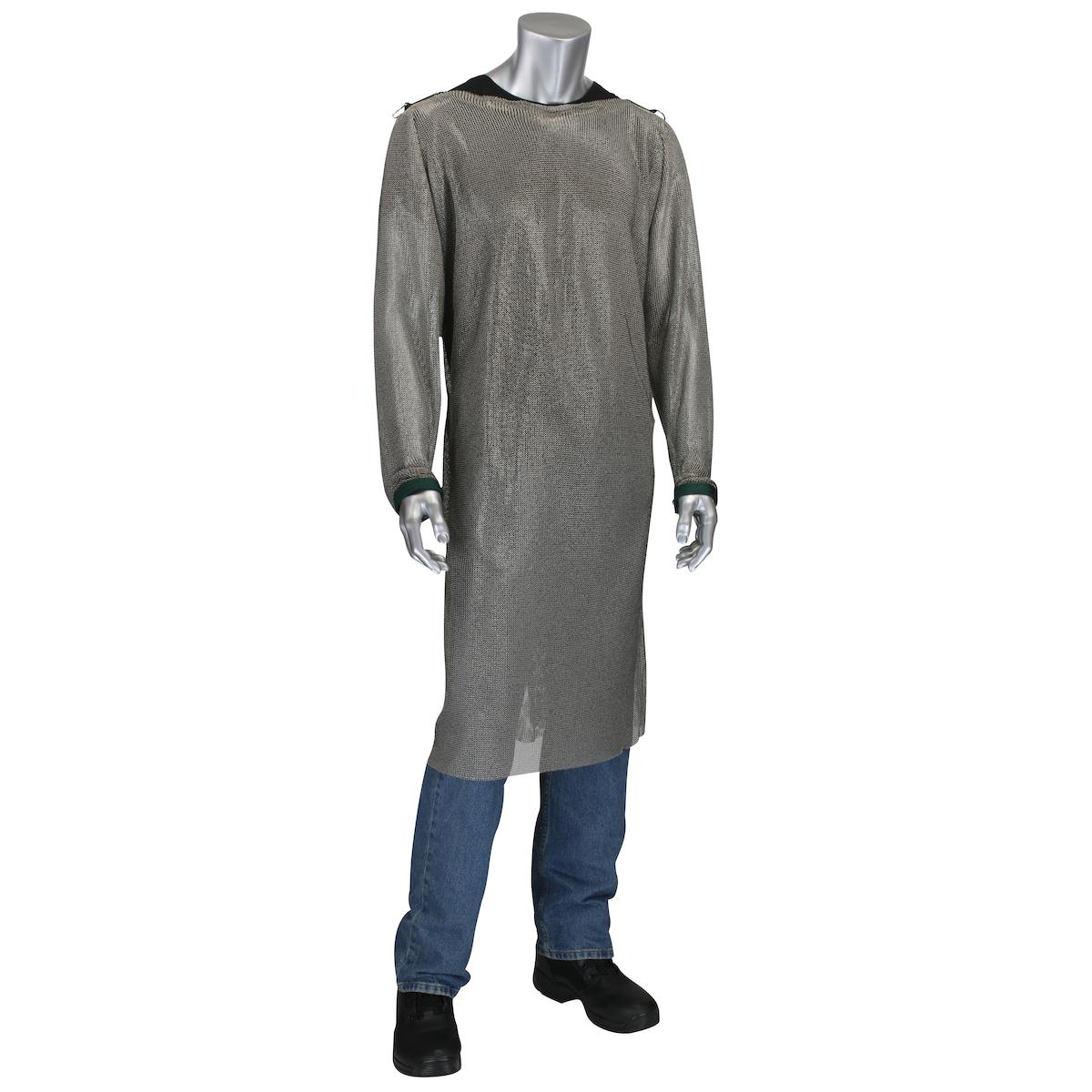 Apron, Lightweight, Series: USM-4300L, 3XL Size, Silver/Black, 316L Stainless Steel, 48 in Length, Resists: Cut