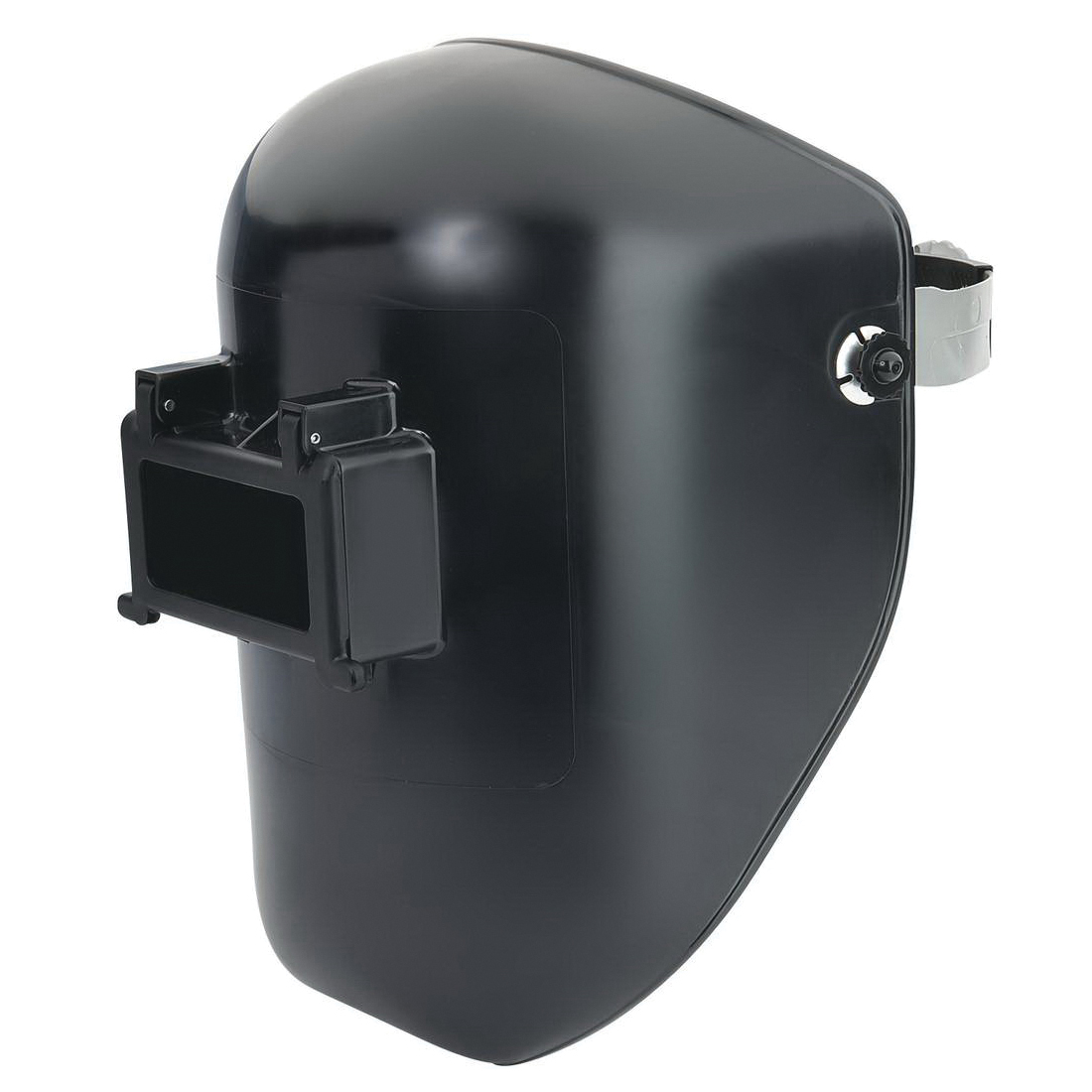 Classic Welding Helmet, Flip Front Extended Throat Protection, Series: 906, Black, 4-1/4 in W x 2 in H Viewing Area, 3C Headgear, Thermoplastic