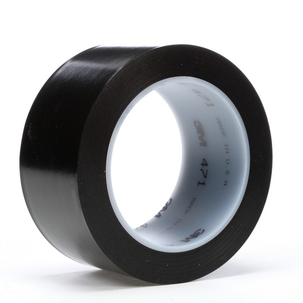 Vinyl Tape, High Performance, 36 yd Length, 12 Inch Width, 5.2 mil Thickness, Black, Rubber Adhesive, Vinyl Backing, 14 in-lb Tensile Strength, 170 °F Maximum Operating, 40 °F Minimum Operating