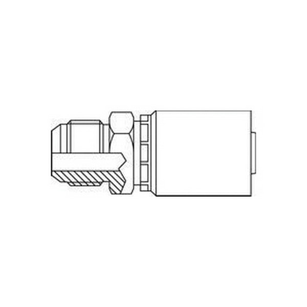 Hydraulic Adapter, 5/8 Inch Hose Inside Diameter, 3/4-16 Inch Thread Size, 2.57 Inch Overall Length, JIC 37° Flare, Steel