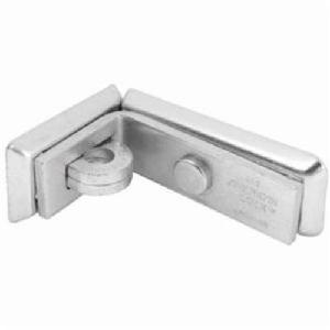Bar Hasp, Angled Heavy Duty, 1-5/8 in Width, 4-1/4 in Length, 7/16 in Shackle Diameter, Hardened Steel, Zinc Plated