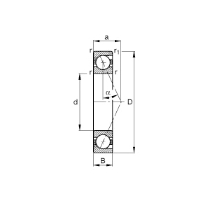 Spindle Bearing, Light Duty, Series: B719..-E, 75 mm Bore Diameter, 105 mm Outside Diameter, 1 Row, 16 mm Width, 25° Contact, Single Sealed Closure, 33000 N Dynamic/22900 N Static/2360 N Fatigue, Phenolic Resin Cage, 11000 RPM Grease/18000 RPM Oil Maximum, Uncoated