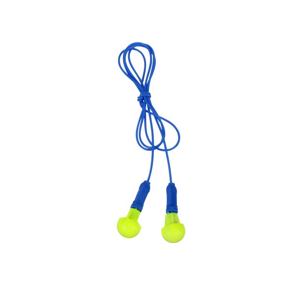 Push-Ins Corded Earplugs, Hearing Conservation, Poly Bag, Yellow, 100/Box