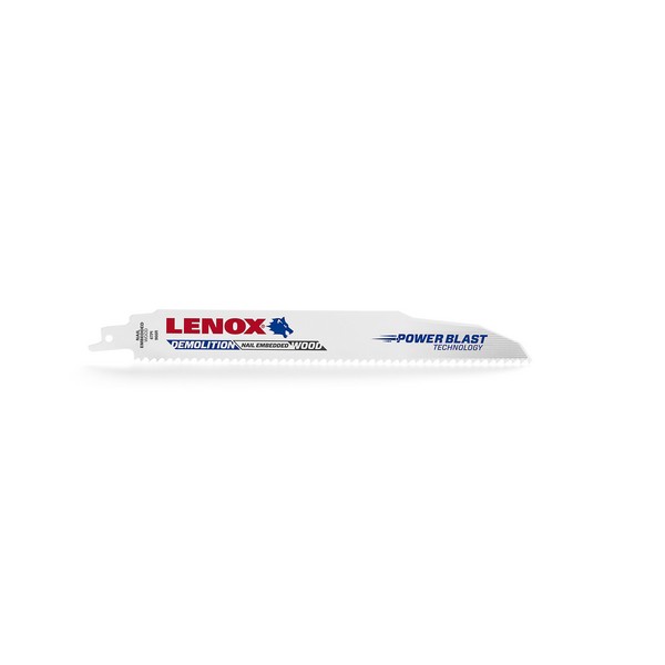 Reciprocating Saw Blade, Shatter-Resistant, 9 in Length, 7/8 in Width, 0.062 in Thickness, 6 TPI, Patented Teeth, 1/2 in Tang, Universal/Toothed Edge Tang, HSS Cutting Edge, Steel Body, Bright, Applicable Materials: Metal and Wood