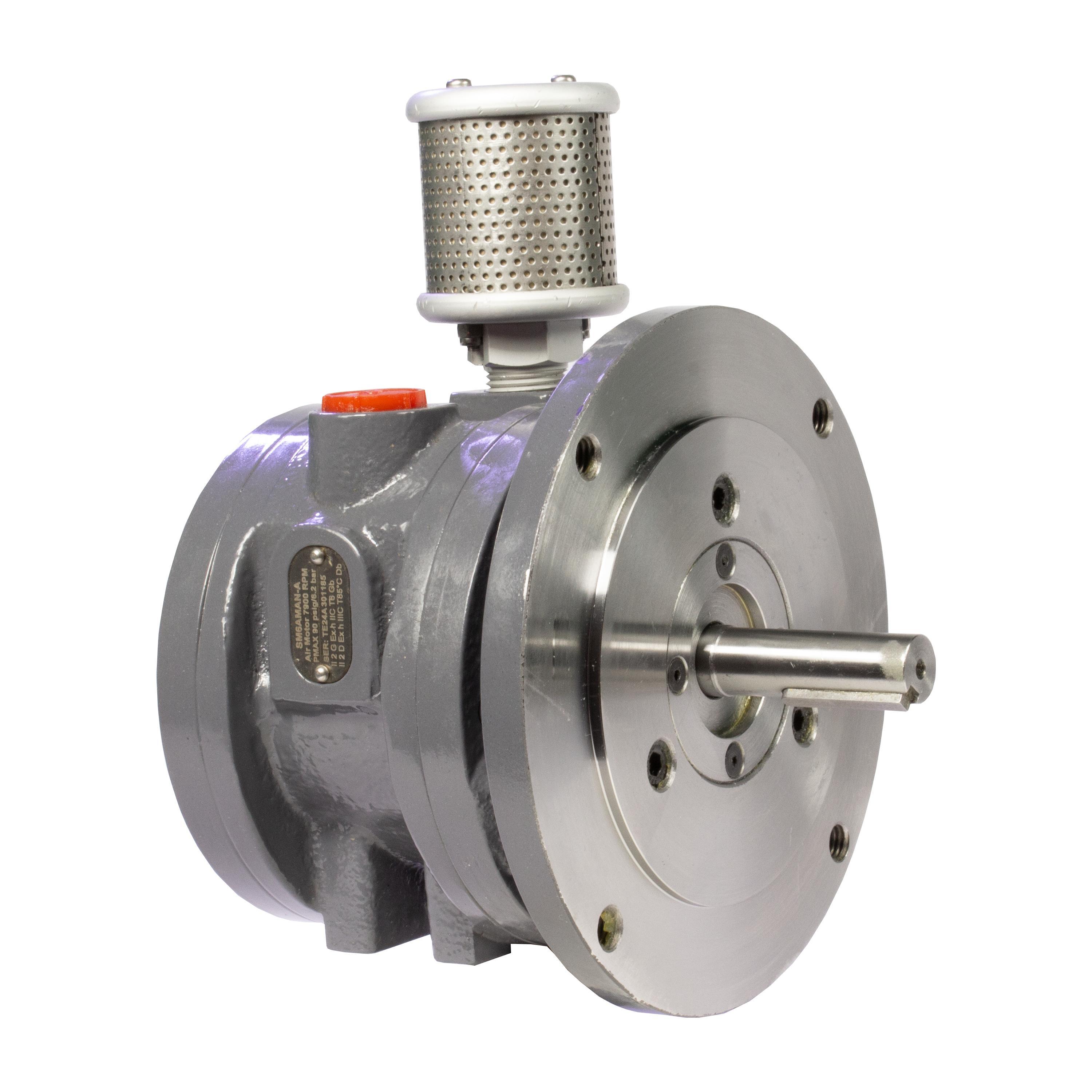 Air Motor, Multi-Vane, Series: SM, 2.7 kW Power, 7900 RPM Speed, 120 scfm Air Flow, 5.3 to 8.7 ft-lb Torque